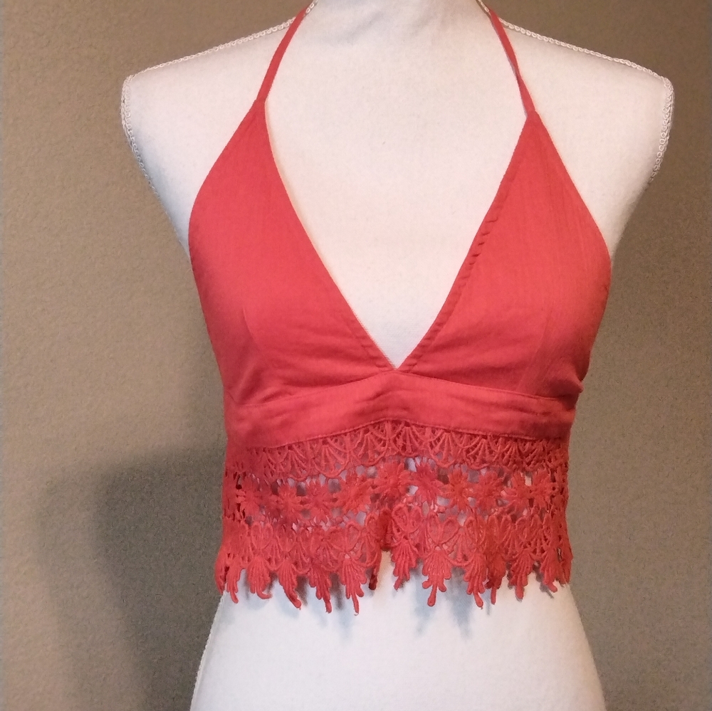 Lace Halter Tank Top